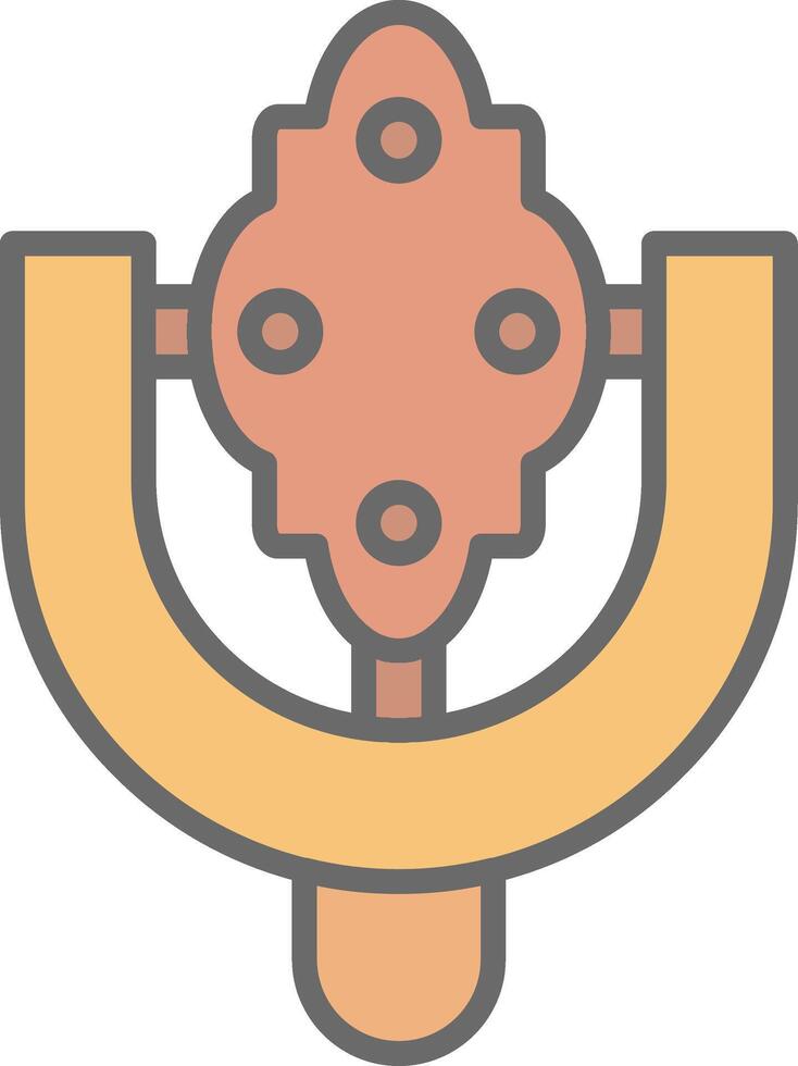 Door Knocker Line Filled Light Icon vector