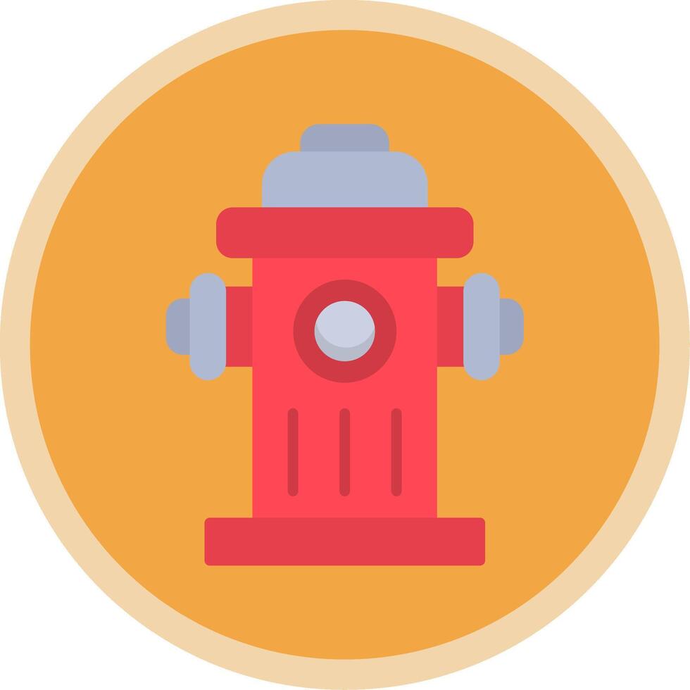 Fire Hydrant Flat Multi Circle Icon vector