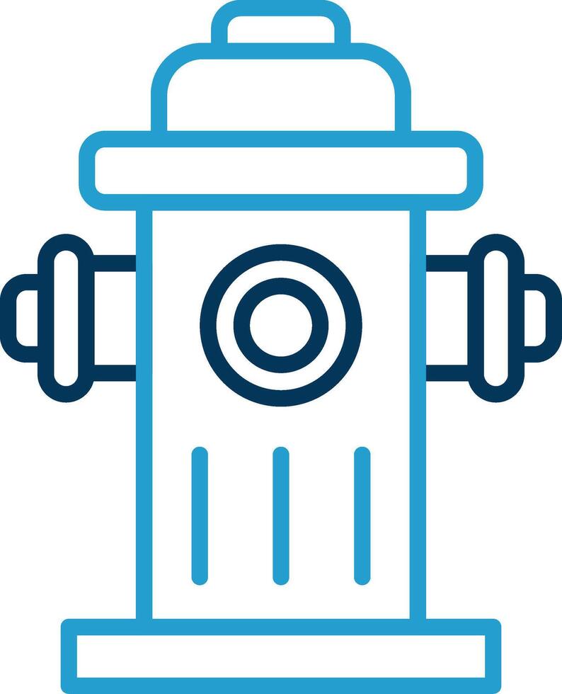Fire Hydrant Line Blue Two Color Icon vector