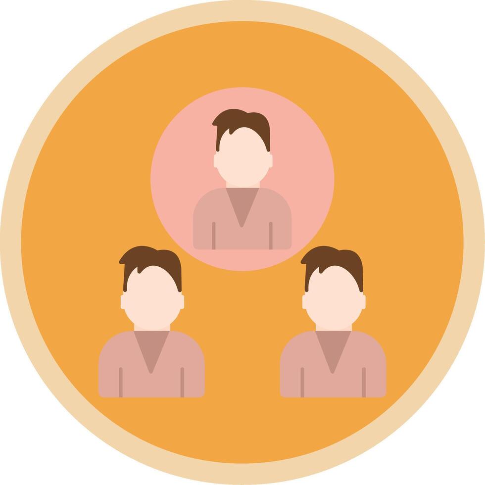 Leader Search Flat Multi Circle Icon vector