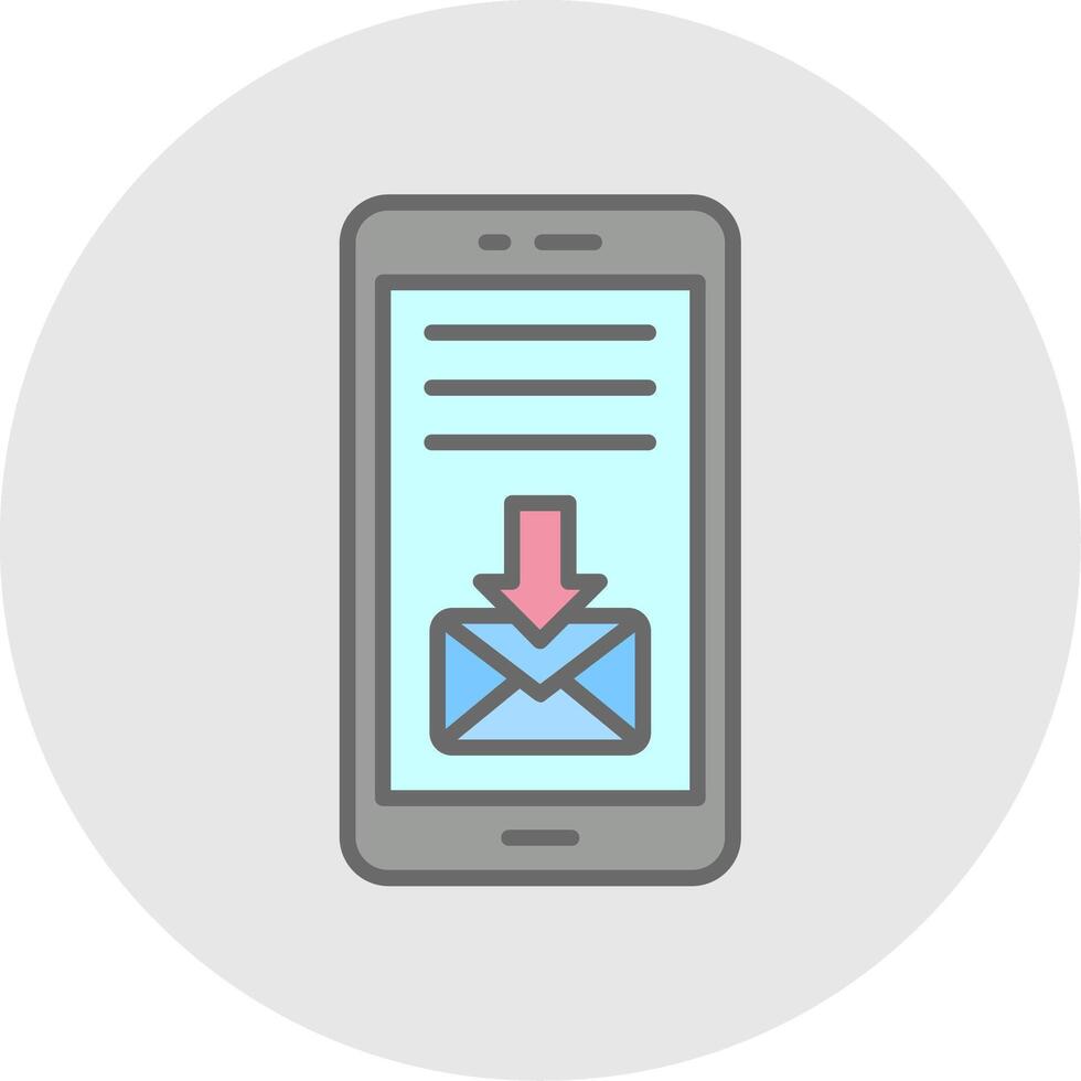 Mail Line Filled Light Icon vector