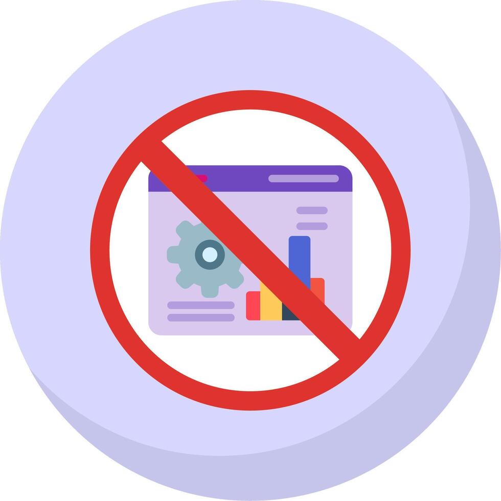 Prohibited Sign Flat Bubble Icon vector