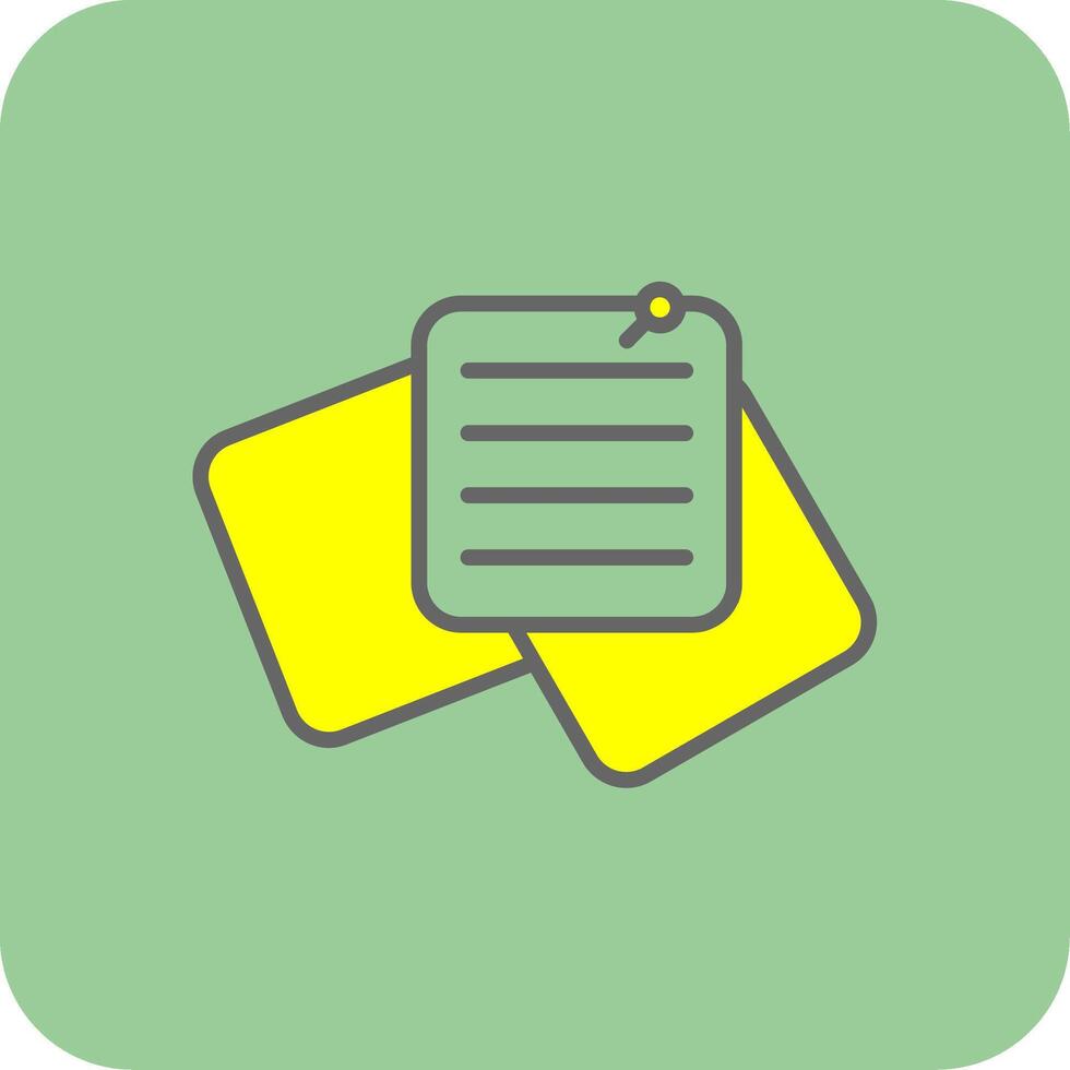 Sticky Notes Filled Yellow Icon vector