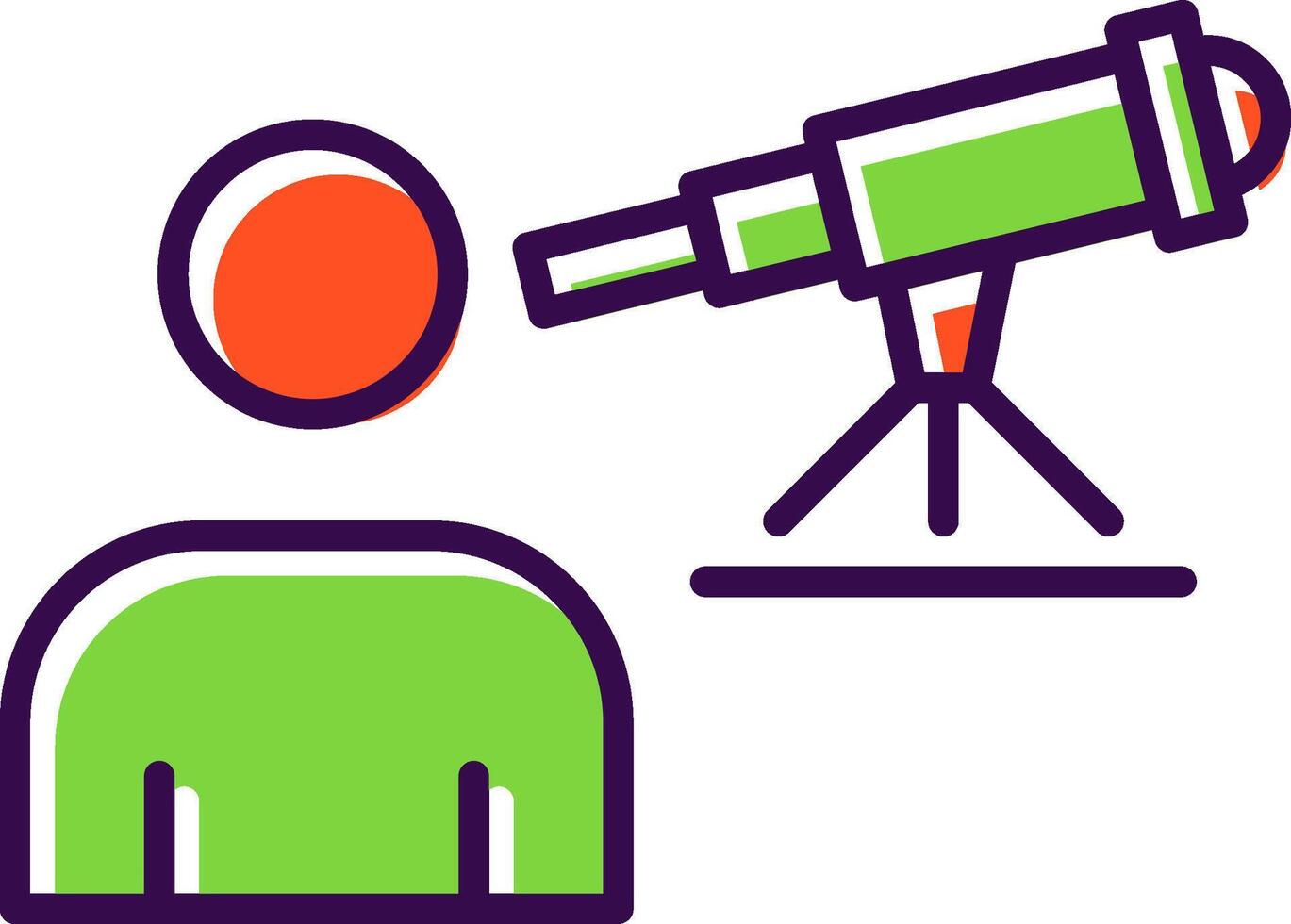 Astronomer filled Design Icon vector