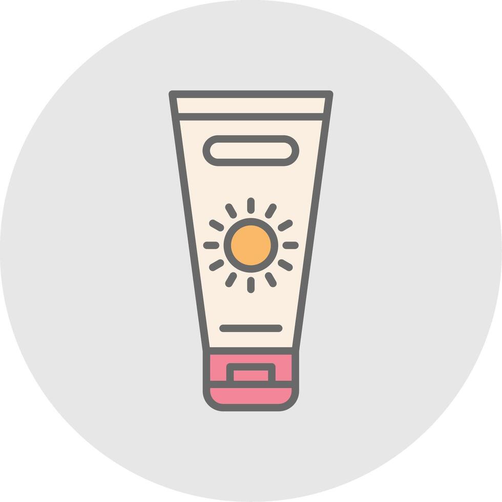Sun Cream Line Filled Light Icon vector