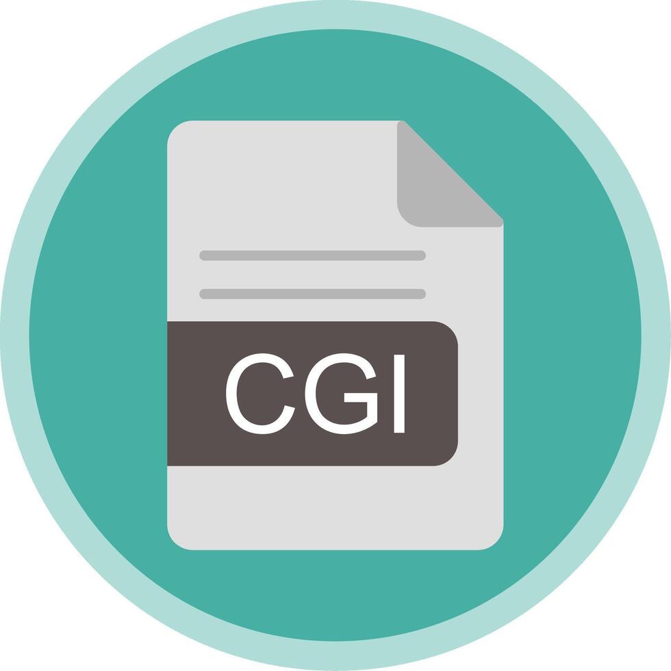 CGI File Format Flat Multi Circle Icon vector