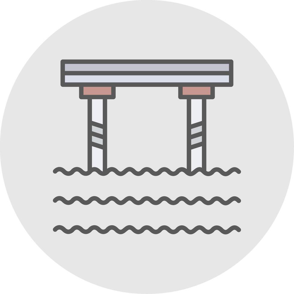 Bridge Line Filled Light Icon vector