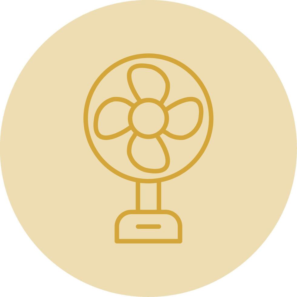 ventilador línea amarillo circulo icono vector