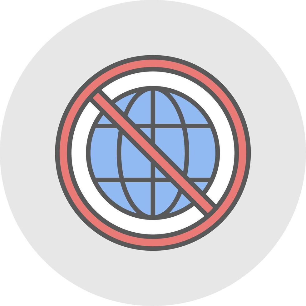 Prohibited Sign Line Filled Light Icon vector