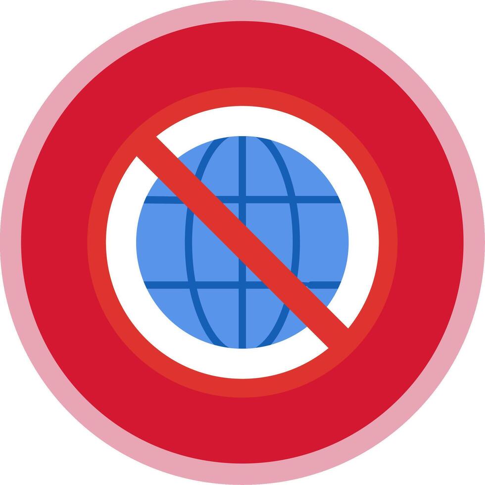 Prohibited Sign Flat Multi Circle Icon vector