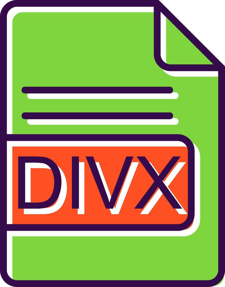 DIVX File Format filled Design Icon vector