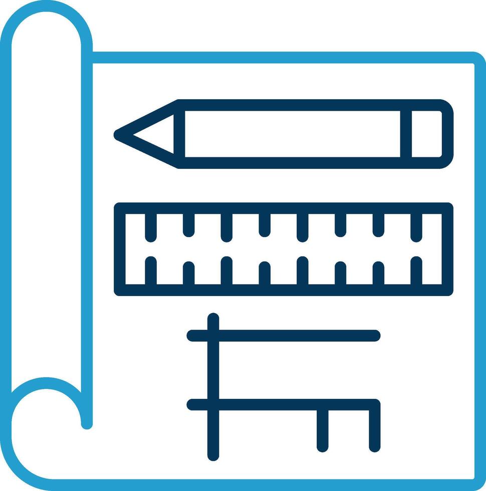 Blueprint Line Blue Two Color Icon vector