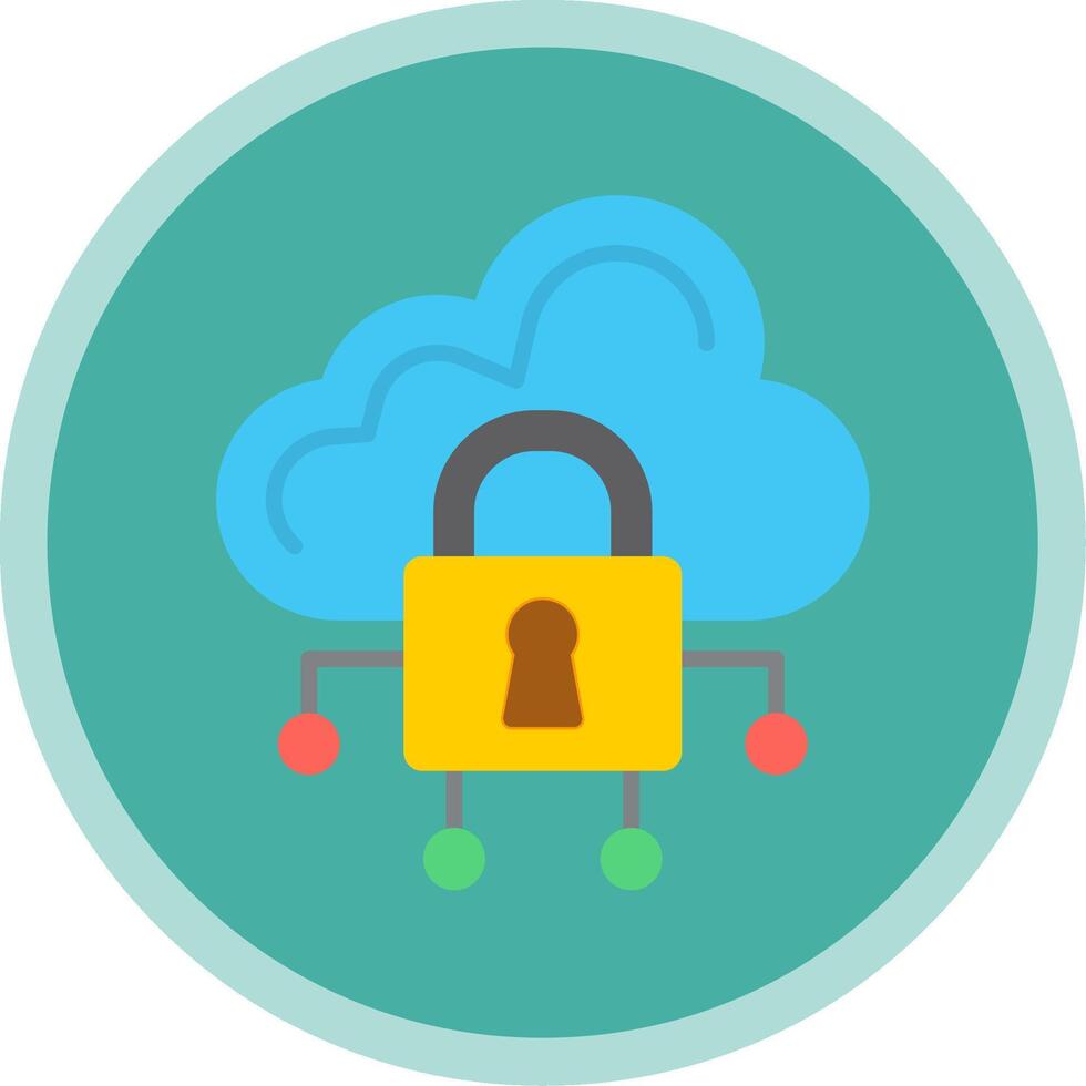 Data Secure Flat Multi Circle Icon vector