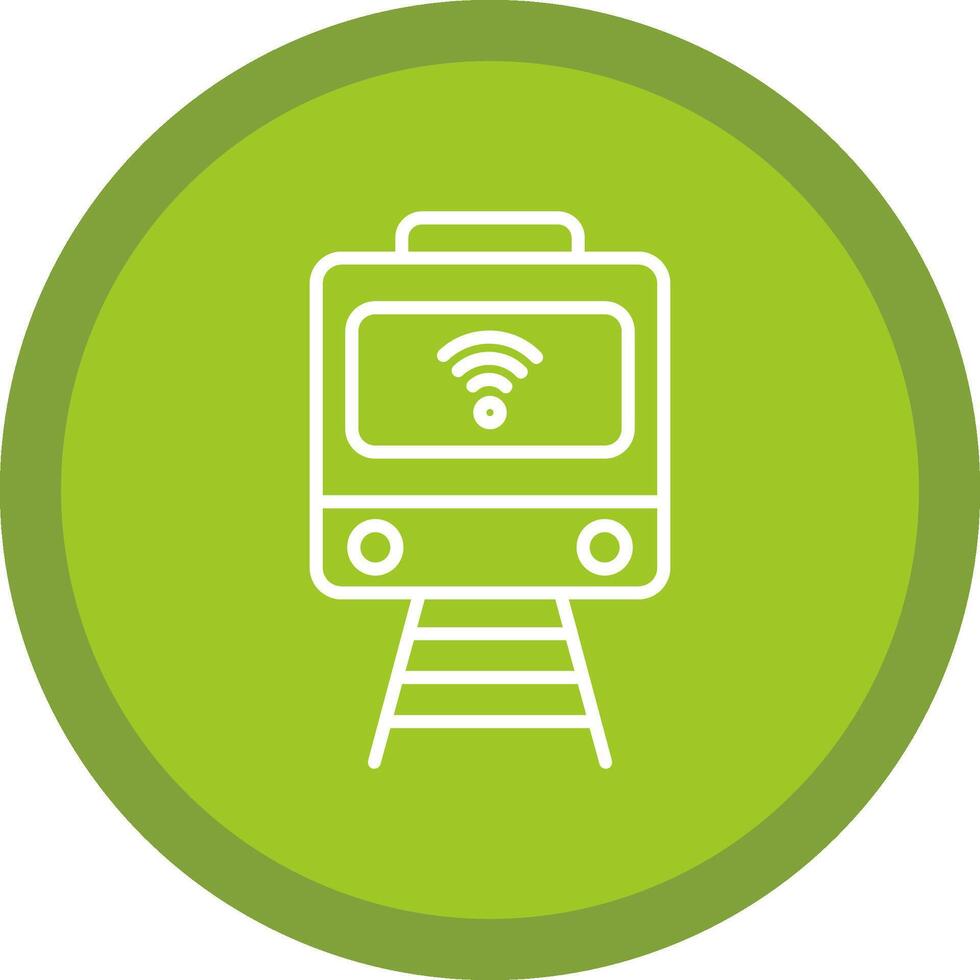 Train Line Multi Circle Icon vector