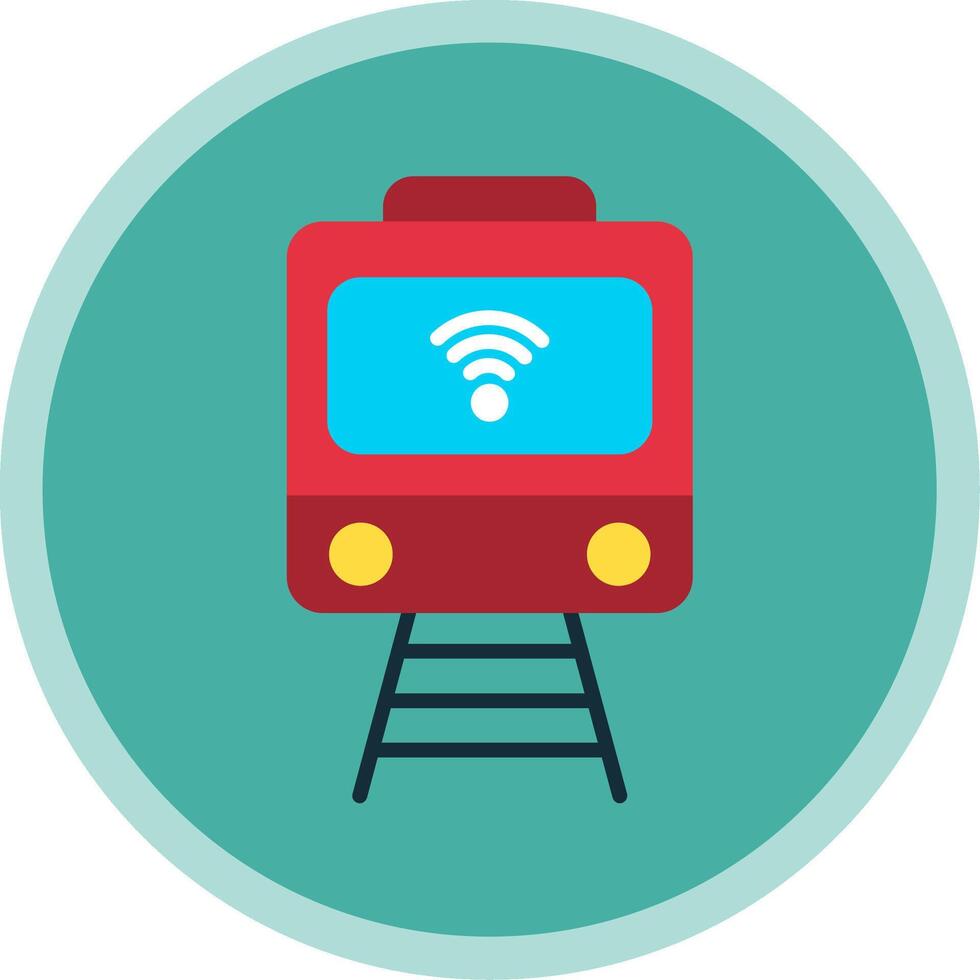 Train Flat Multi Circle Icon vector