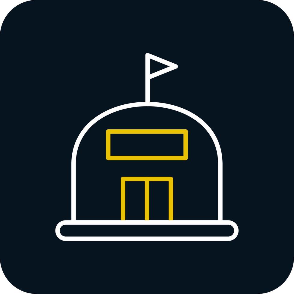 Warehouse Line Red Circle Icon vector