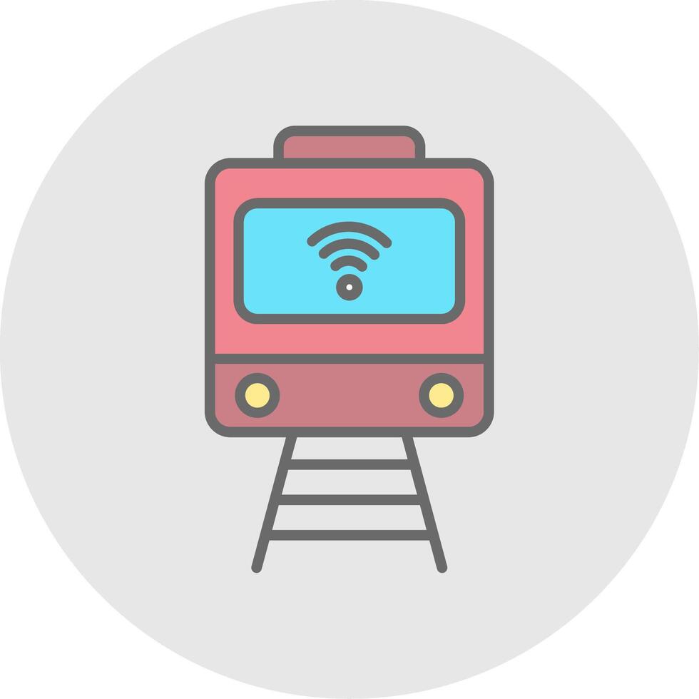 Train Line Filled Light Icon vector
