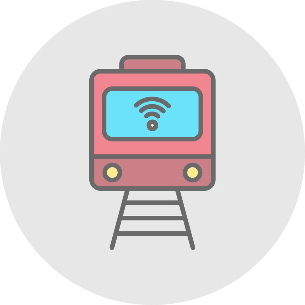 Train Line Filled Light Icon vector