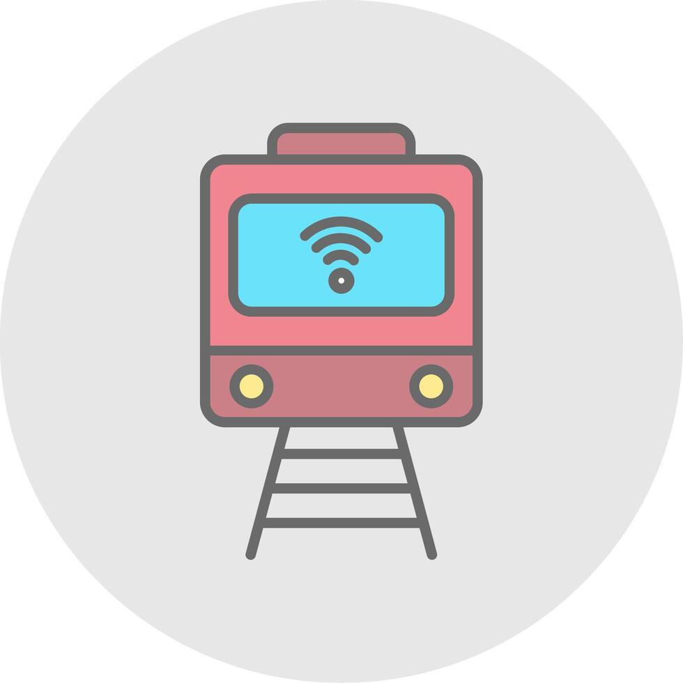 tren línea lleno ligero icono vector