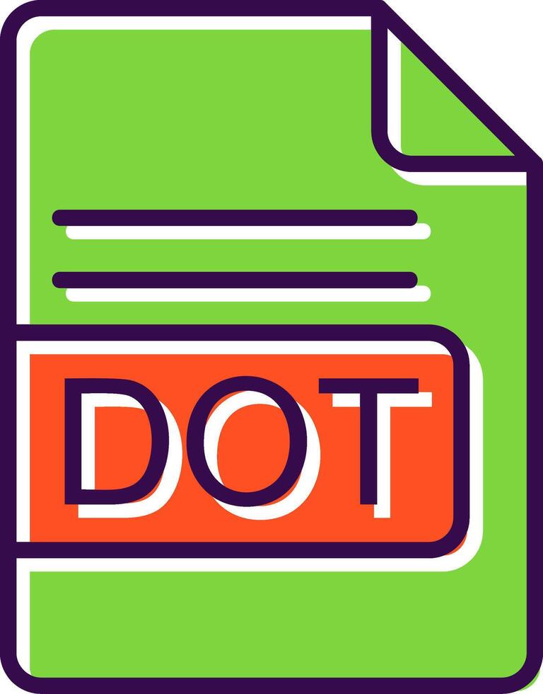 DOT File Format filled Design Icon vector