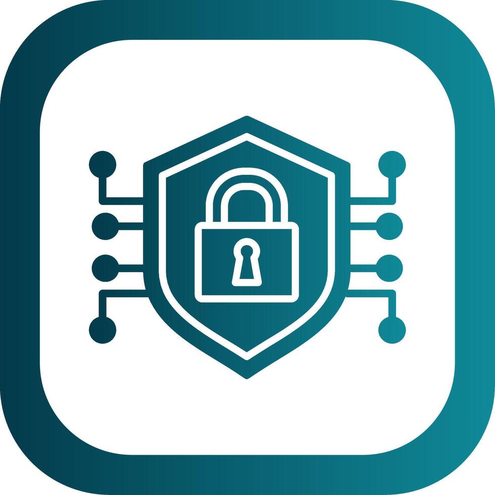 Encrypted Glyph Gradient Corner Icon vector