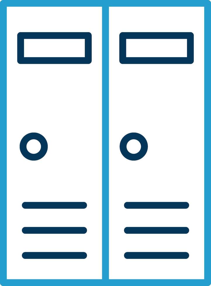 Lockers Line Blue Two Color Icon vector