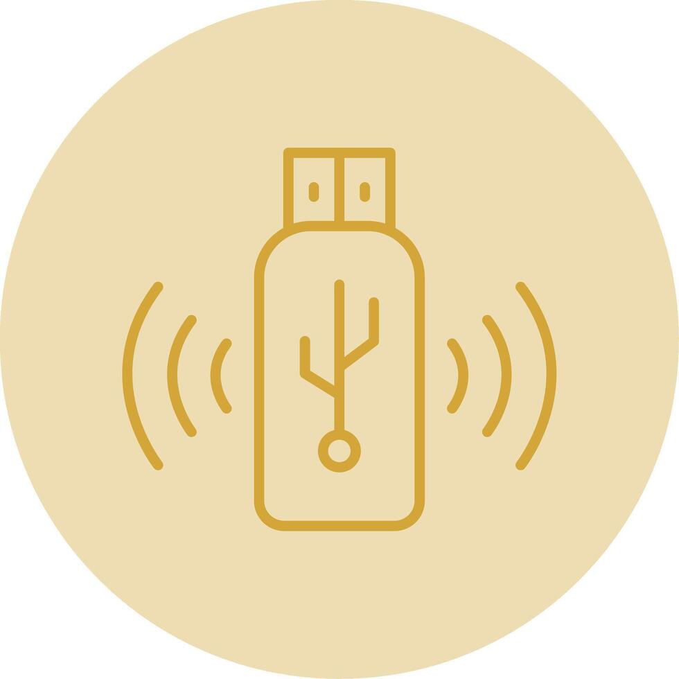 Usb Line Yellow Circle Icon vector