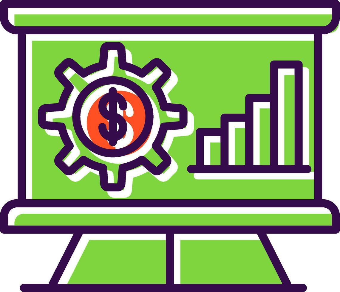 dinero analítica lleno diseño icono vector