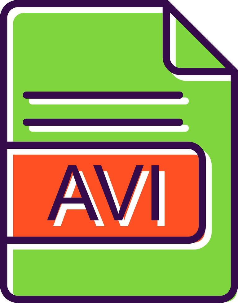 AVI File Format filled Design Icon vector