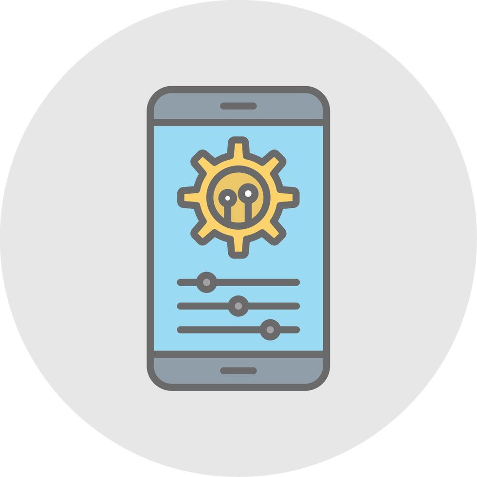 Settings Line Filled Light Icon vector