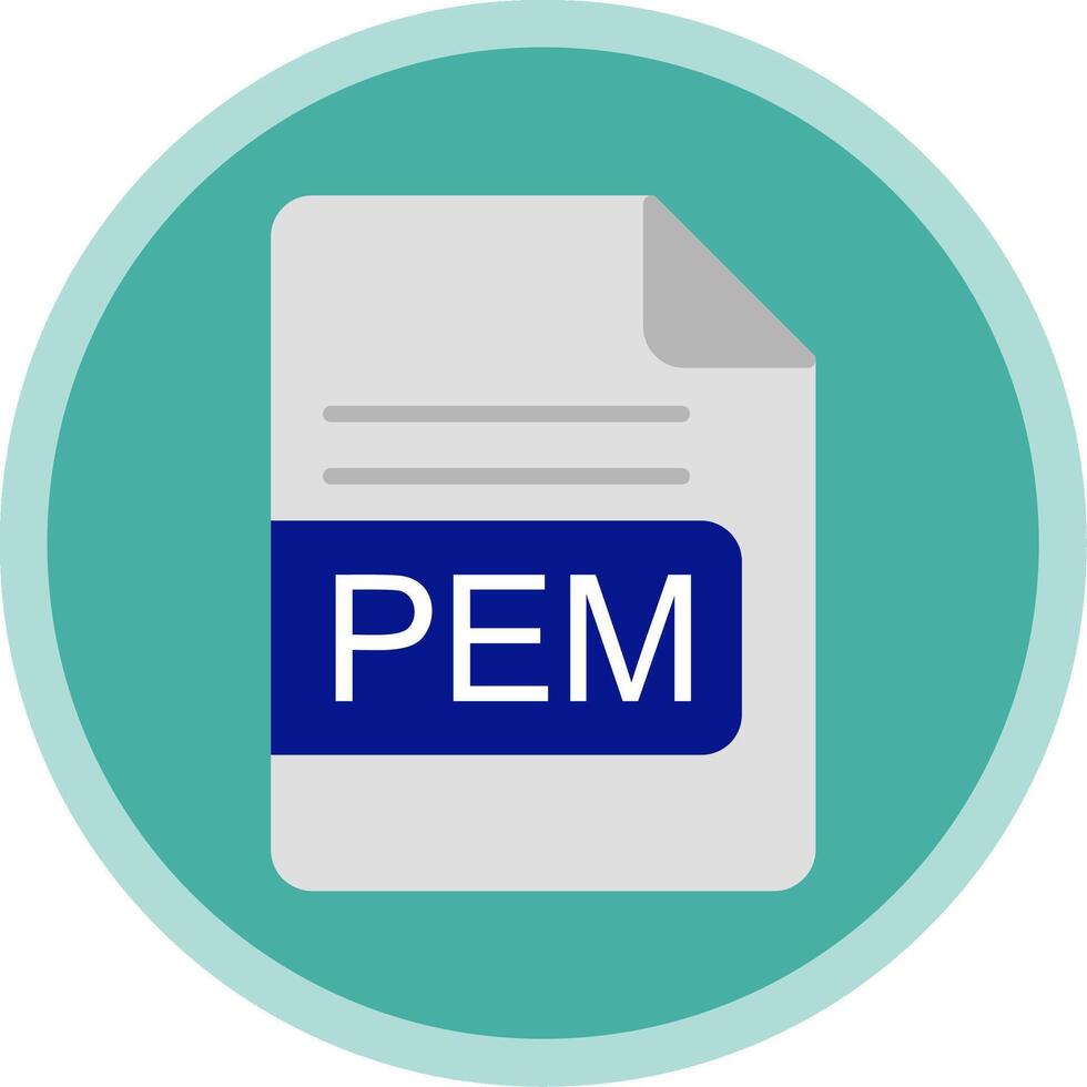 PEM File Format Flat Multi Circle Icon vector