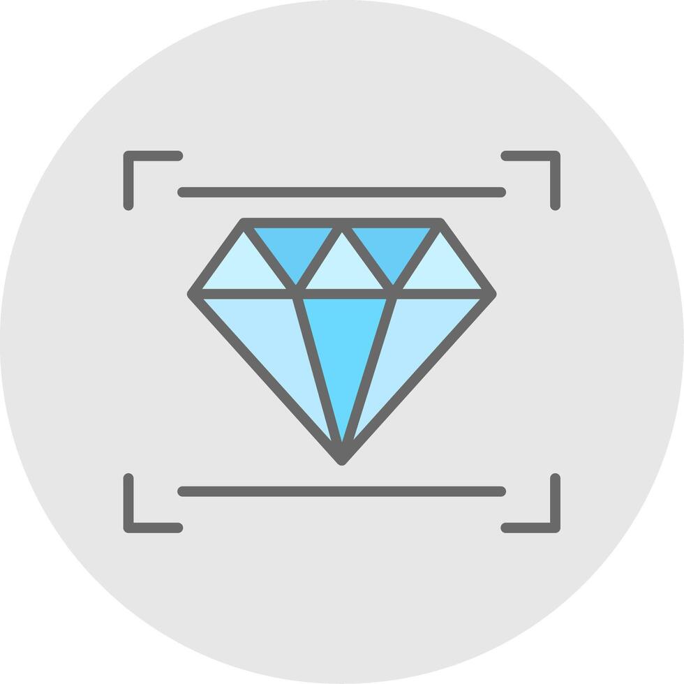 Diamond Line Filled Light Icon vector