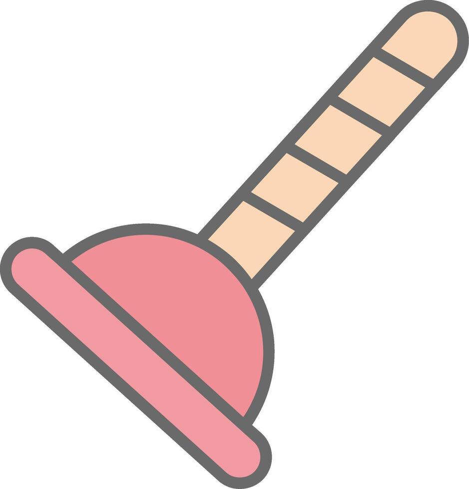 Plunger Line Filled Light Icon vector