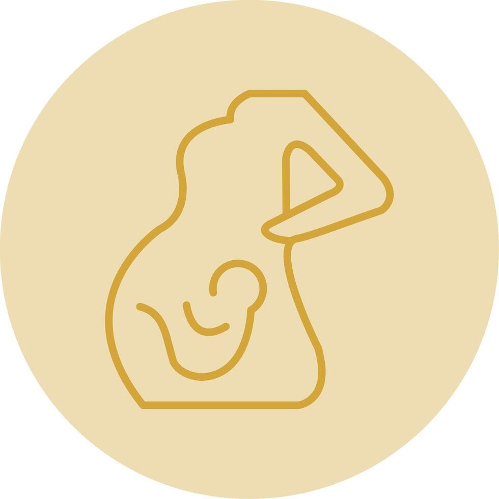 Obstetrics Line Yellow Circle Icon vector