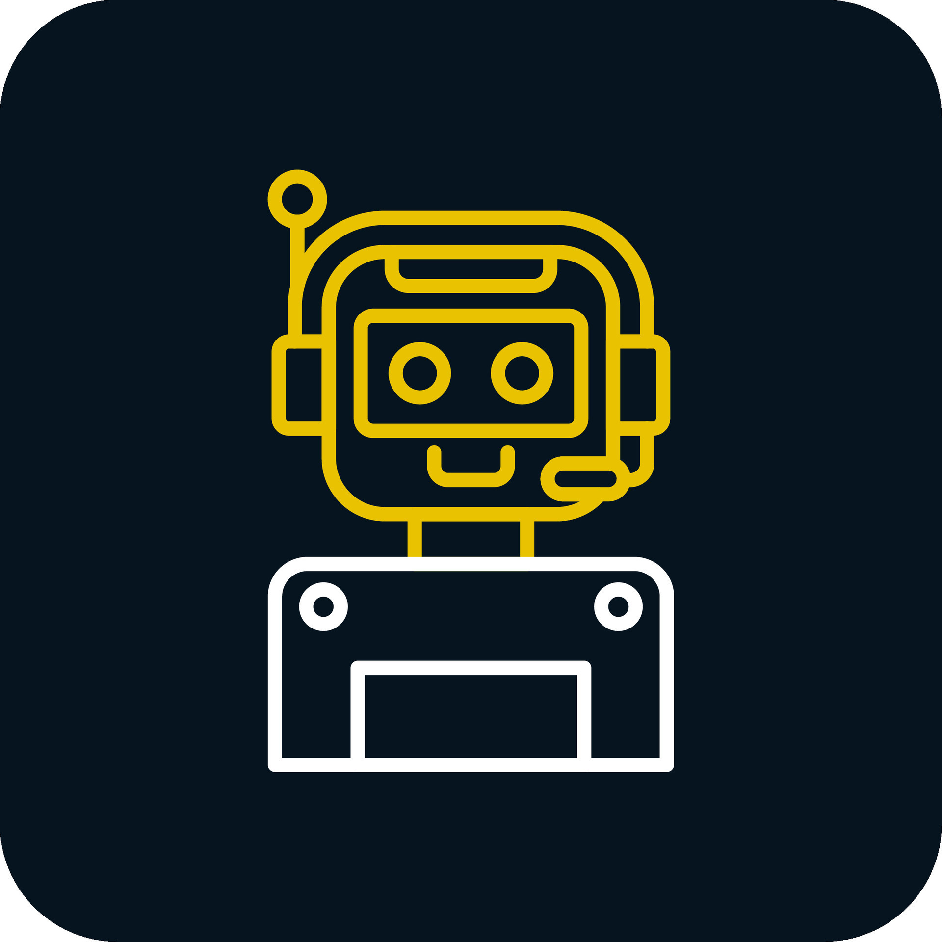 Robot Line Yellow White Icon 44142471 Vector Art at Vecteezy