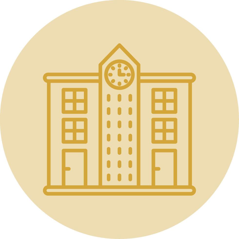 Skyscrapers Line Yellow Circle Icon vector