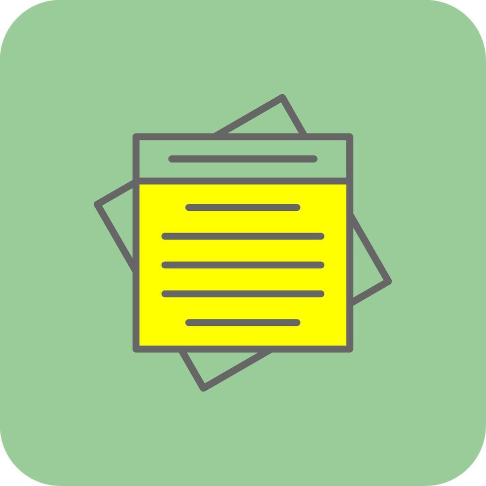 Sticky Note Filled Yellow Icon vector