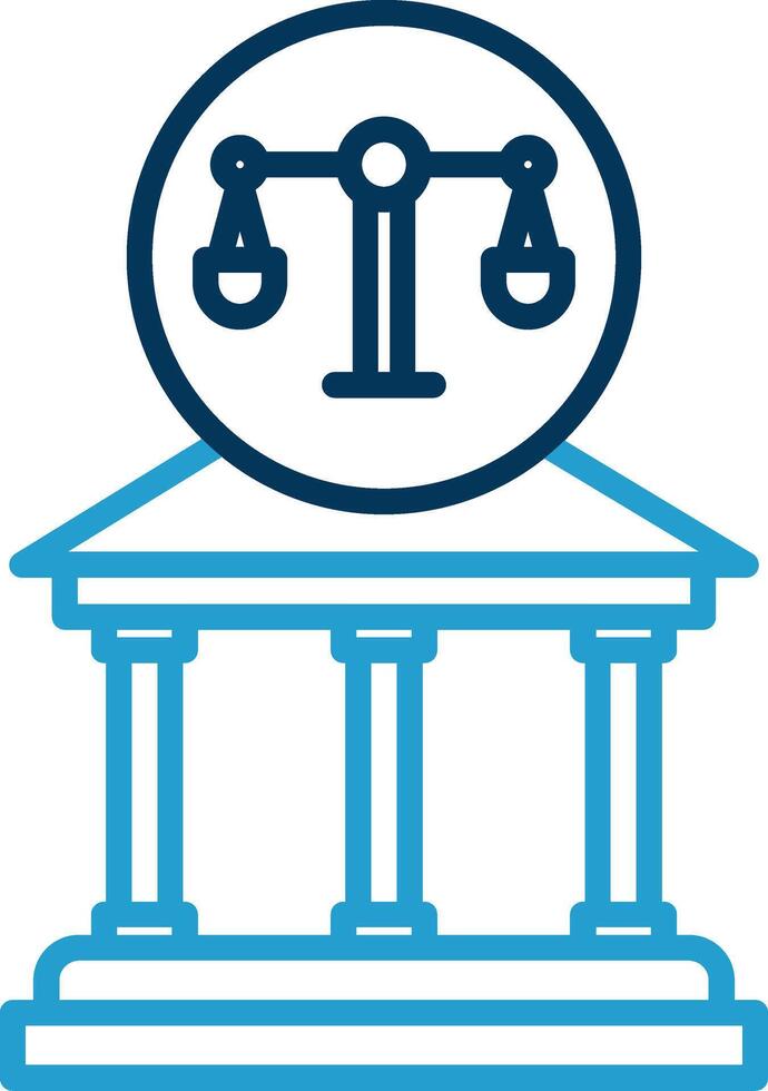 Court Line Blue Two Color Icon vector