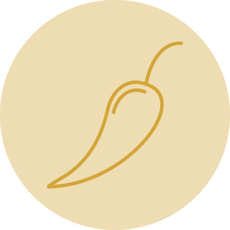 Chilli Line Yellow Circle Icon vector