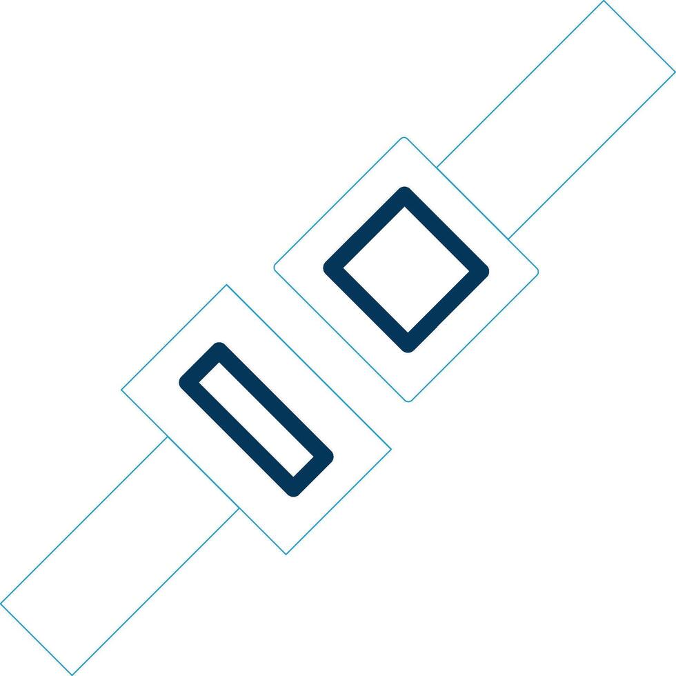 Seat Belt Line Blue Two Color Icon vector