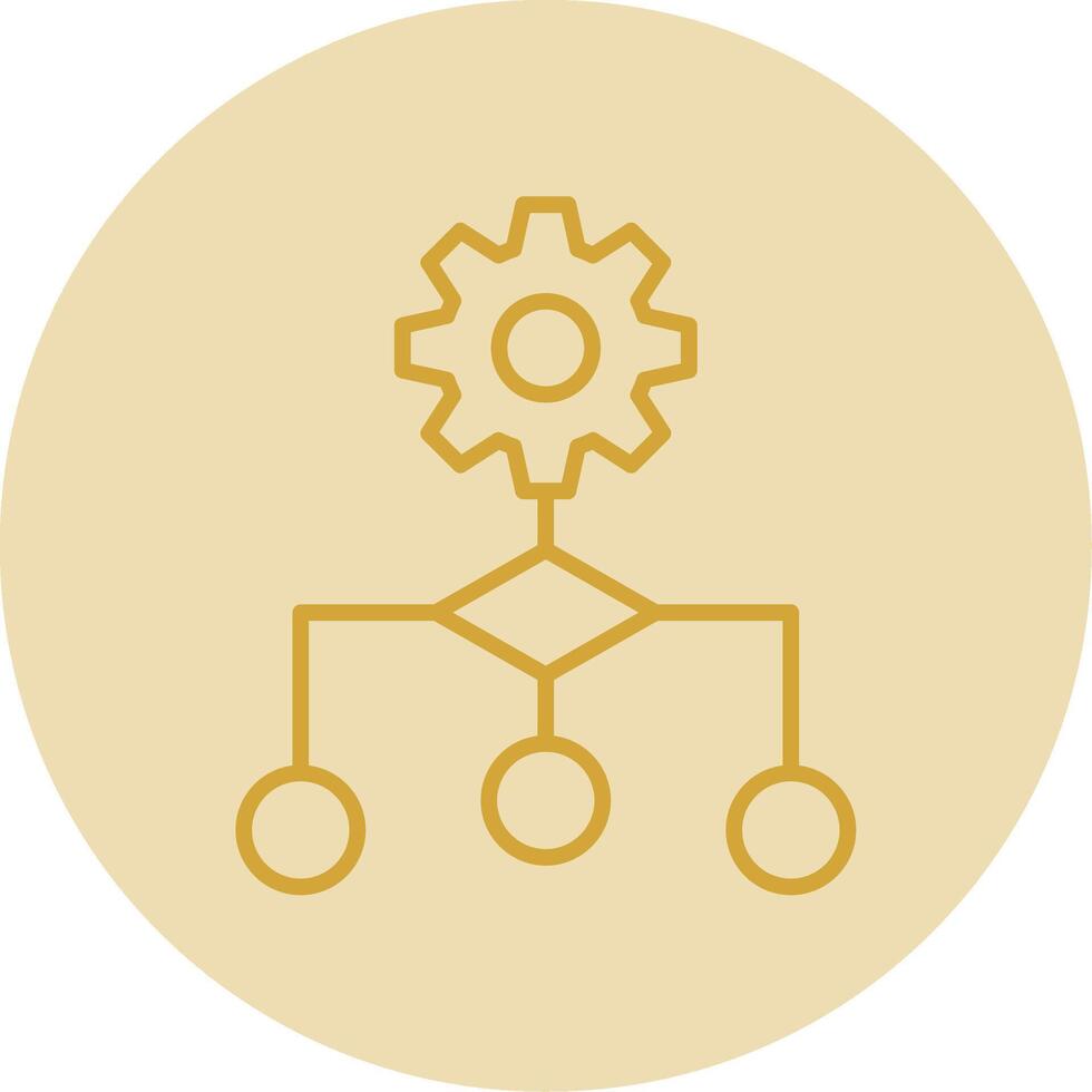 Algorithm Line Yellow Circle Icon vector