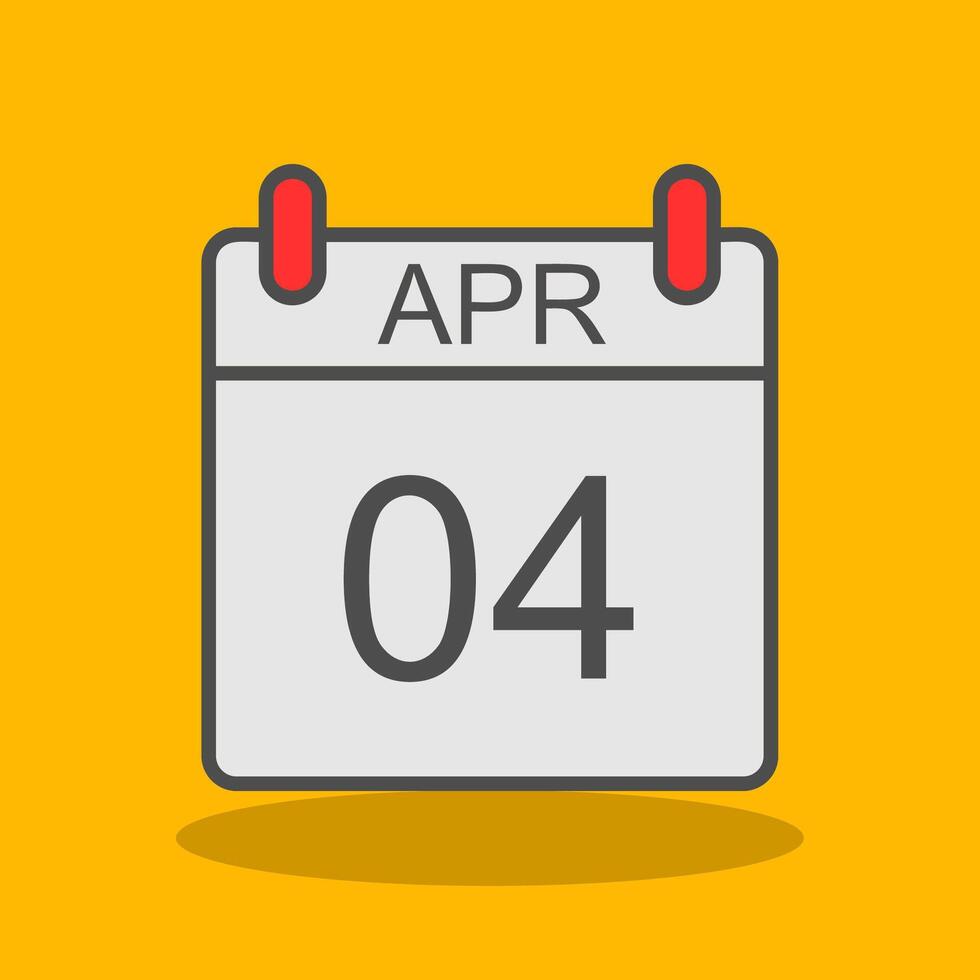 April Filled Shadow Icon vector