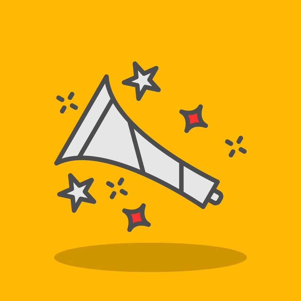 Trumpet Filled Shadow Icon vector