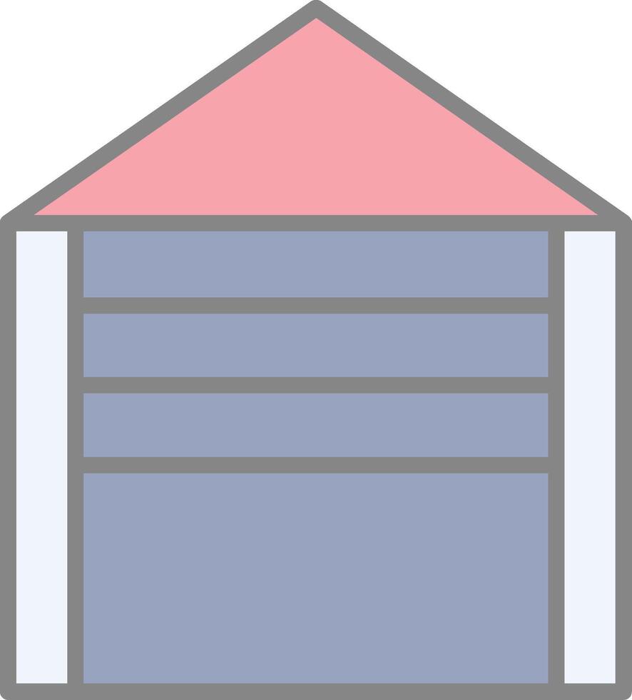 Garage Line Filled Light Icon vector