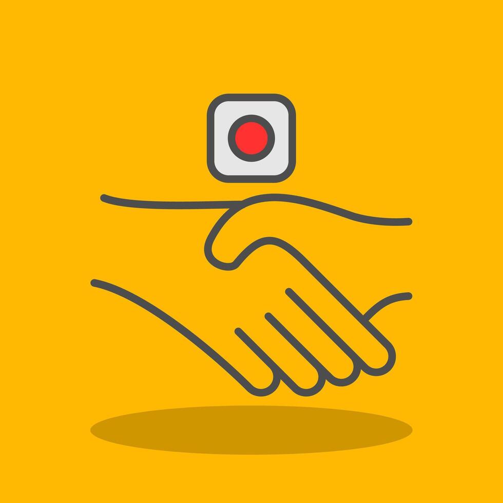Hand Filled Shadow Icon vector