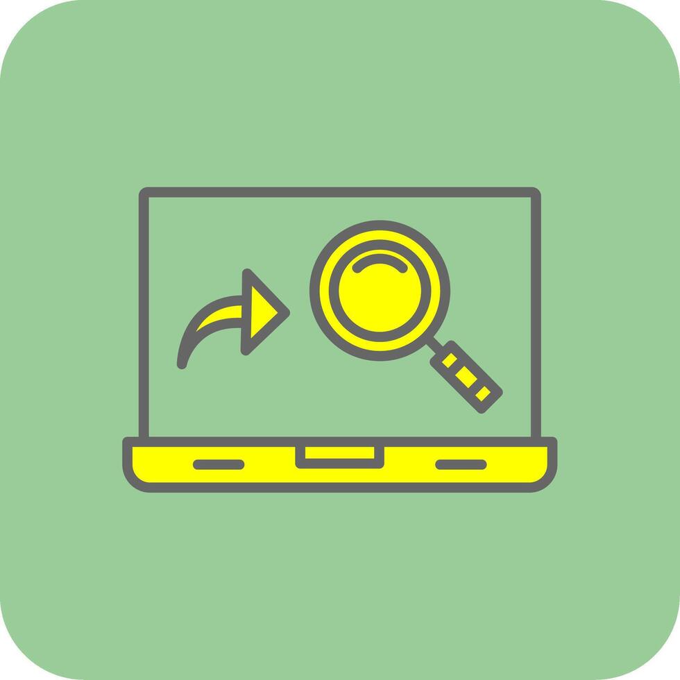 Magnifying Glass Filled Yellow Icon vector