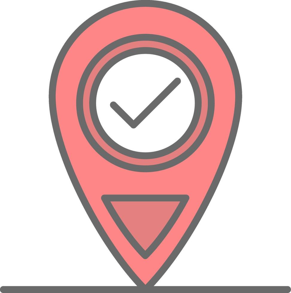 Location Line Filled Light Icon vector