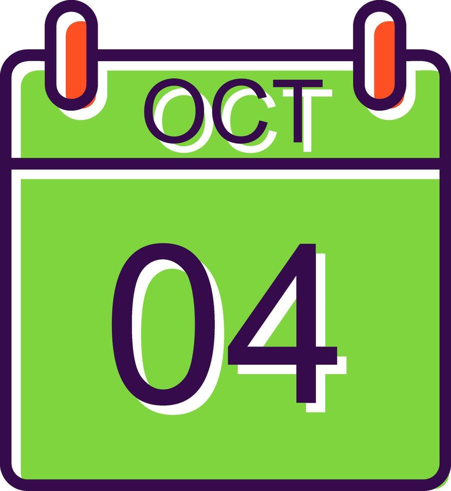 October filled Design Icon vector