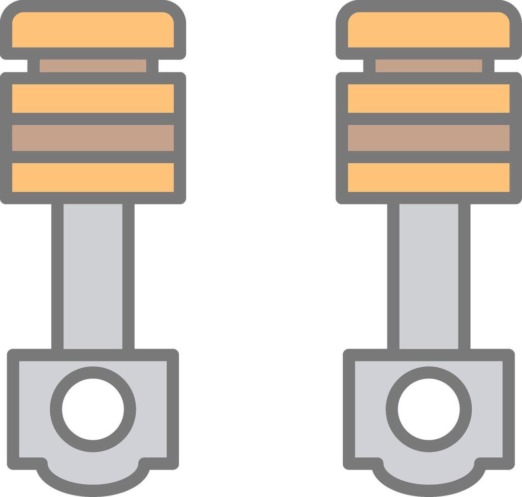 Pistons Line Filled Light Icon vector