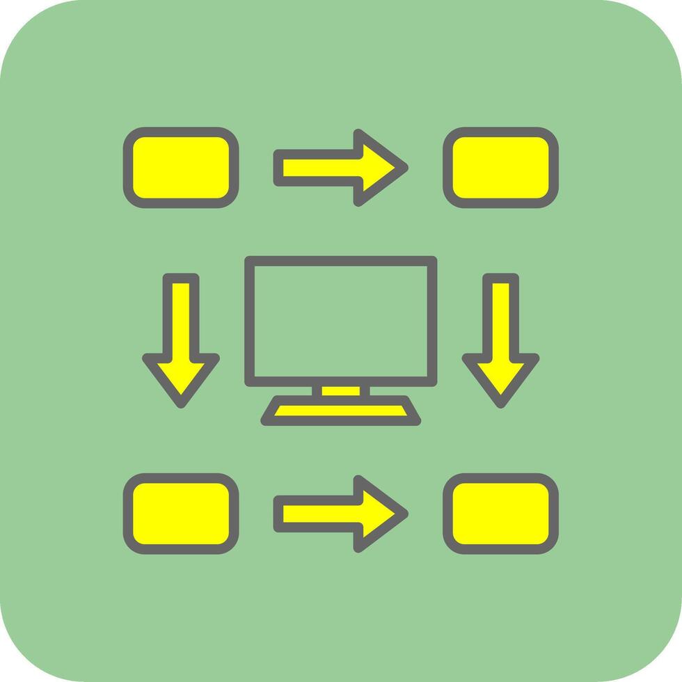Workflow Filled Yellow Icon vector